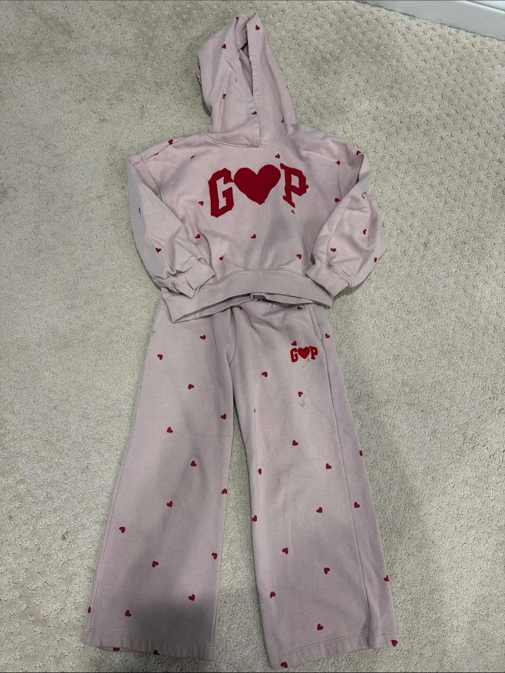 GAP Kids Sweatsuit Set - Two Pairs- Pink Heart and Cherry Sets